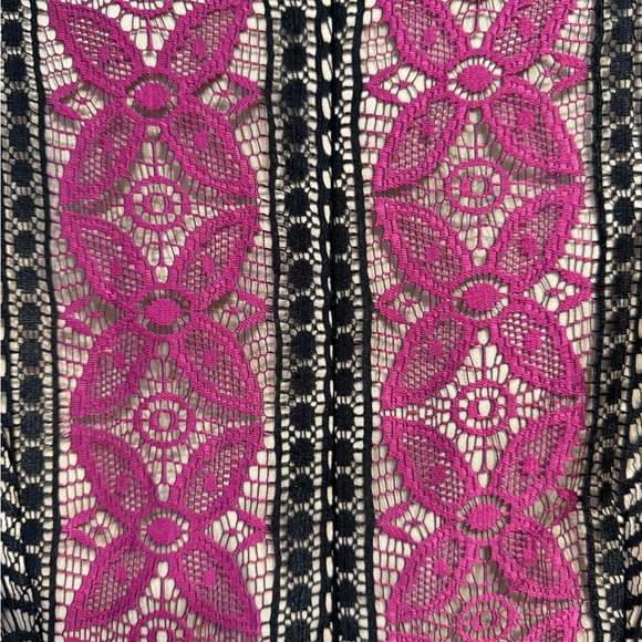 Anthropologie x Endless Rose Pink & Black Lace Midi Dress Size M 8660D5FR - Picture 6 of 8